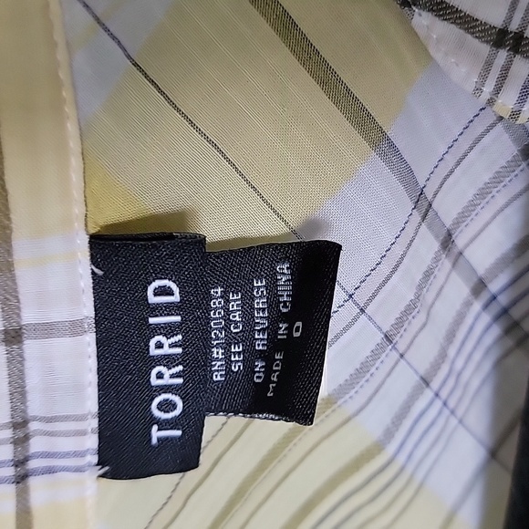 Torrid Clueless Preppy Academia plaid roll tab sleeve top size 0 Y2K - Picture 2 of 6